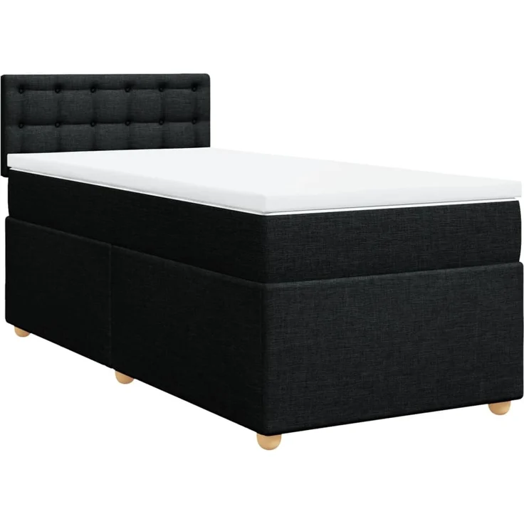 vidaXL Boxspringbett mit Matratze Schwarz 80x200 cm Stoff 3288823 – Bild 3