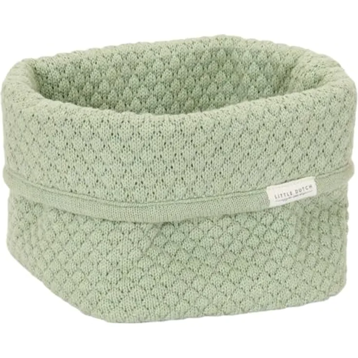 Little Dutch Wickeltischkörbchen Körbchen Korb Utensilo Organizer für den Wickeltisch Baby Strick klein Sage grün - Pure