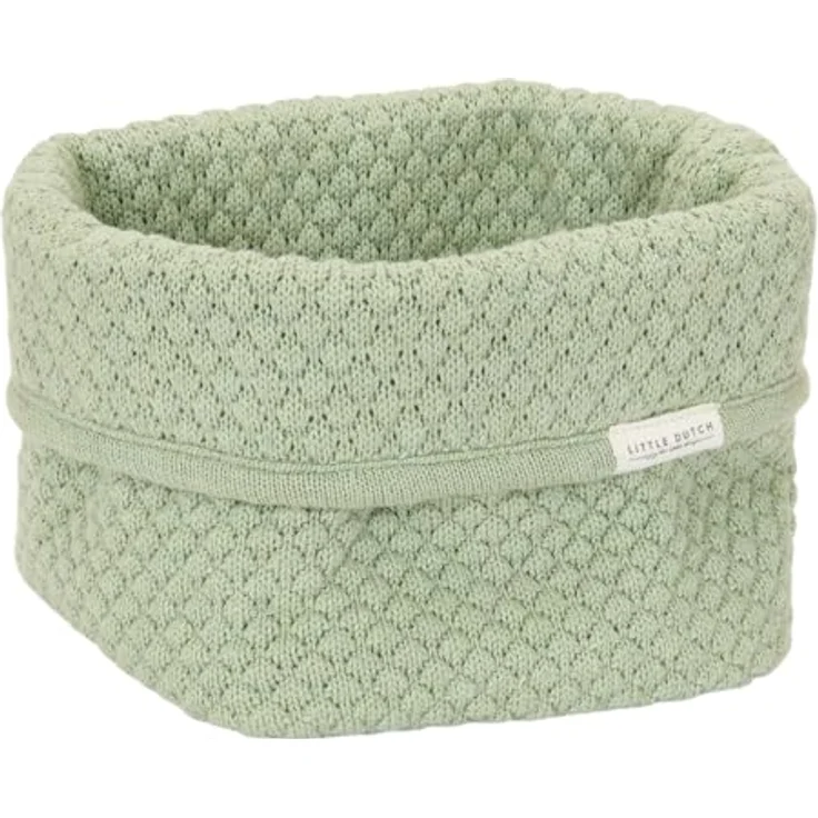 Little Dutch Wickeltischkörbchen Körbchen Korb Utensilo Organizer für den Wickeltisch Baby Strick klein Sage grün - Pure – Bild 1