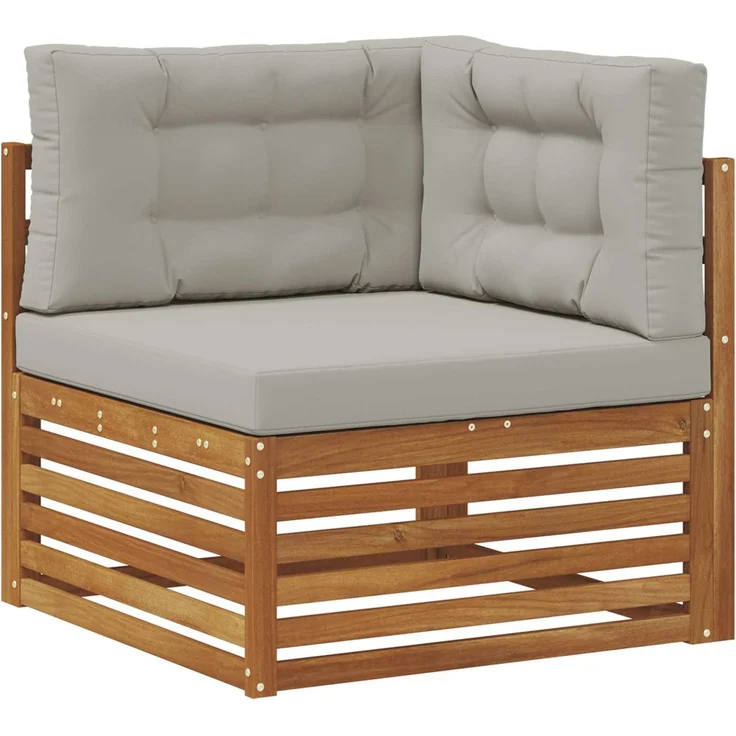 vidaXL Outdoor-Sofagarnitur 6 stk. 6-Sitzer Natur und Hellgrau 3383414 – Bild 4