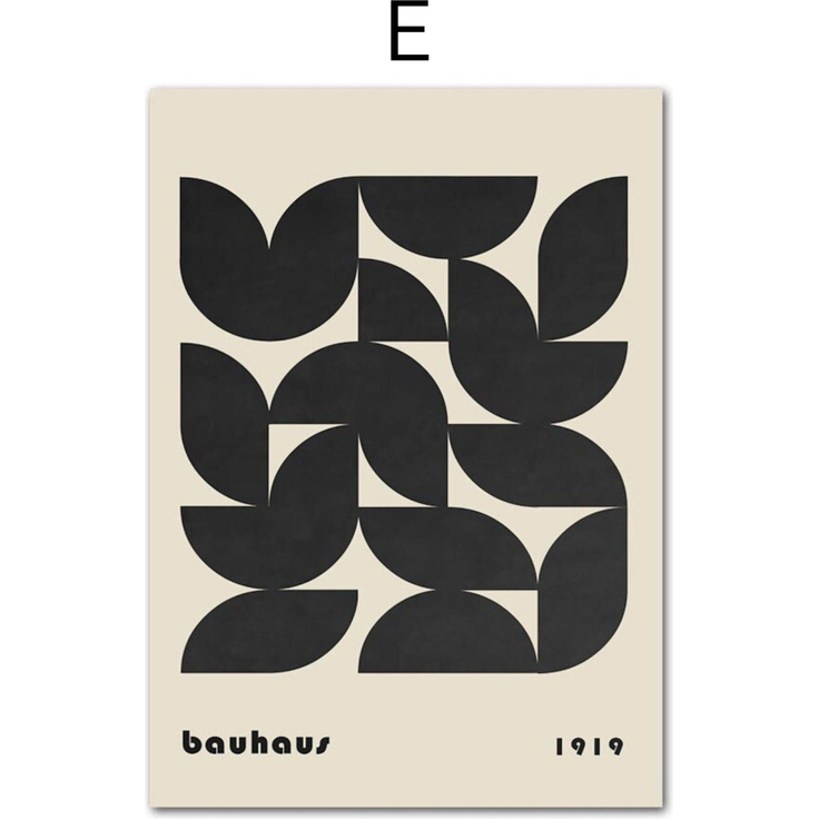 Poster Bauhaus Ausstellung mit verschiedenen Formen und Muster als Deko Print ohne Rahmen - E / 30 x 40 cm
