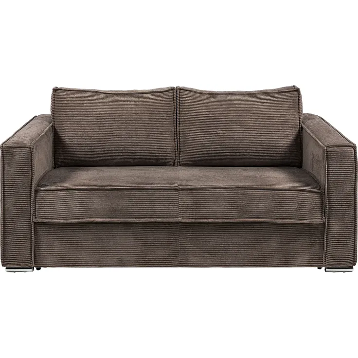 Vente-unique - LORETO Sofa SamtStoff Braun - B 223 cm95 cm x H 90 cm x L 215 cm – Bild 2