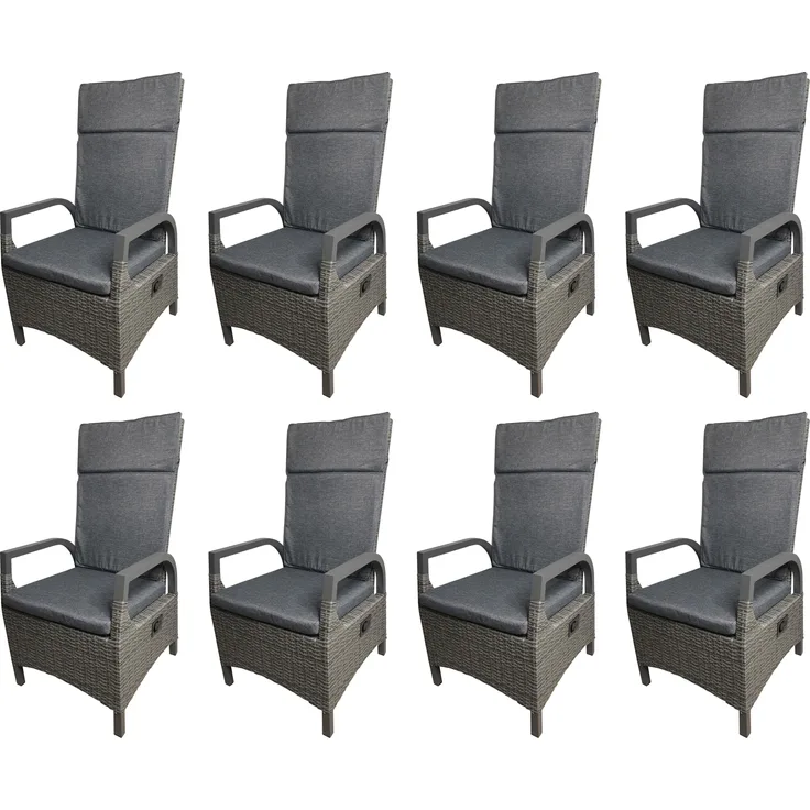 Gardissimo RIO Alu Polyrattan Loungesessel Dining Sessel verstellbare Lehne