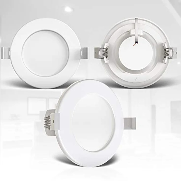 B.K.Licht LED Einbaustrahler Bad Einbauleuchten 9er Set Ultra-flach Ø115x30mm 230V Weiß - BKL1274, LED fest integriert, Warmweiß, 9 Badezimmer-Einbausprots Decke IP44 230V 6W 450 Lumen 3000K Warmweiß – Bild 6