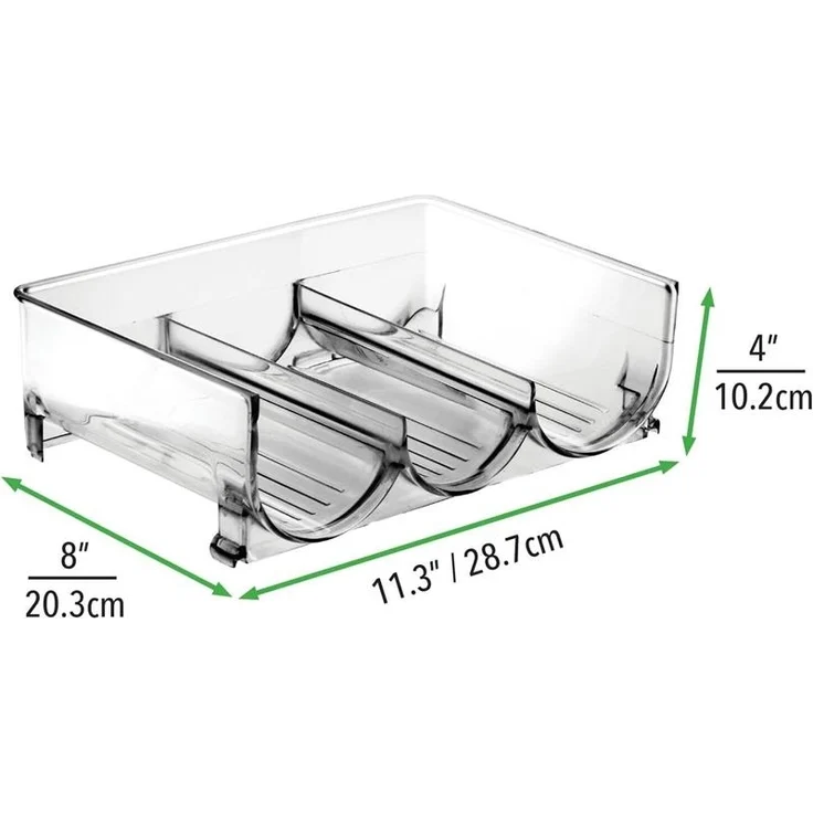 mDesign Weinregal Flaschnregal stapelbarbar 8er Set Kunststoff Grau Transparent – Bild 2