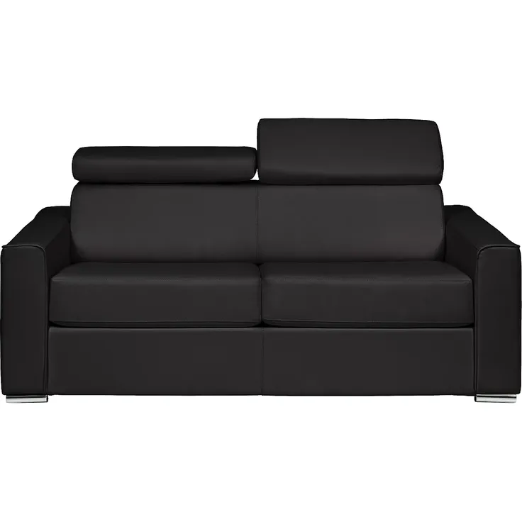 Vente-unique - VIZIR Sofa Leder Schwarz - B 223 cm94 cm x H 110 cm95 cm x L 216 cm