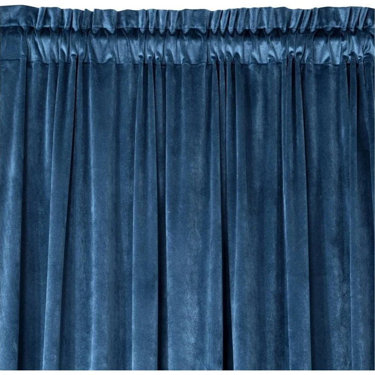 Samtvorhang Velours Vorhänge zum Wohnzimmer Prachtvoll Elegant blau 140x270 cm Kräuselband – Bild 3