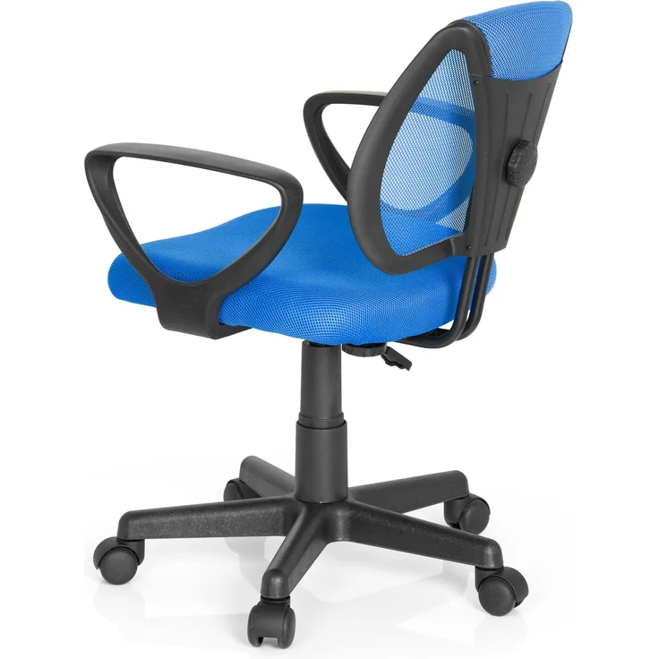 hjh OFFICE 725100 Kinder- und Jugenddrehstuhl KIDDY CD Netzstoff Blau höhenverstellbarer Schreibtischstuhl mit Armlehnen – Bild 8