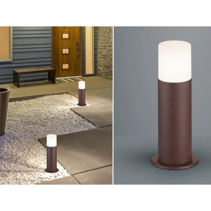 LED Wegeleuchte Sockelleuchte in Rostoptik Höhe 30cm IP44 - Außenleuchten