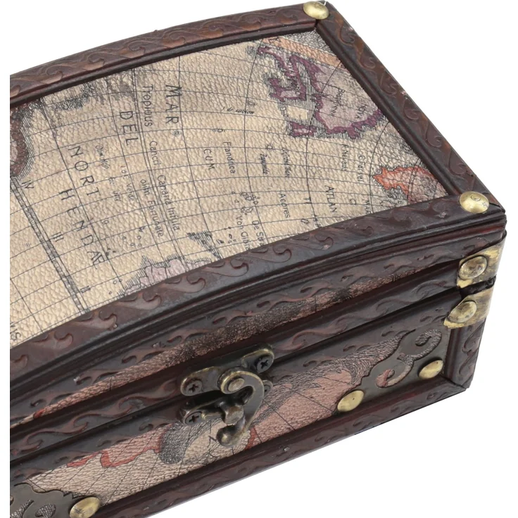 HMF Schatzkiste Handgefertigte Schmuckschatulle aus Holz, dekorative Holzkiste 17 x 10 x 9 cm Kolumbien – Bild 5