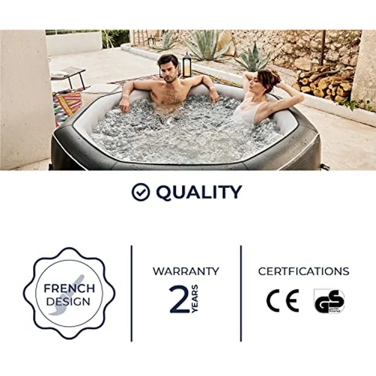 NetSpa Python aufblasbarer Whirlpool für 5-6 Personen achteckig 185 x 185 x 70 cm Outdoor Whirlpool – Bild 5