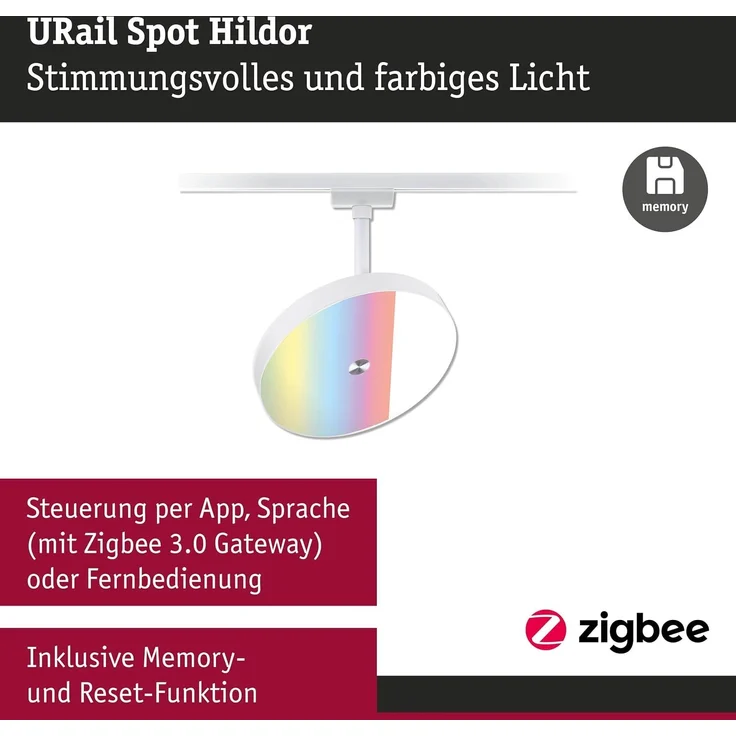 Paulmann 94895 URail LED Schienenspot Hildor 3-Step-Dim 3000K Signalweiß RAL 9003 – Bild 3