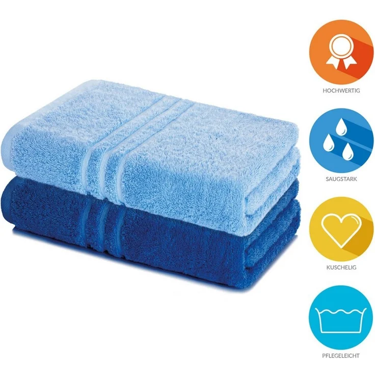 Lavea Badetuch Elena 2er Set Badetücher 100x150 cm, Duschtuch, 500 g/m² Frottier, weich & saugstark, pflegeleicht – Bild 2
