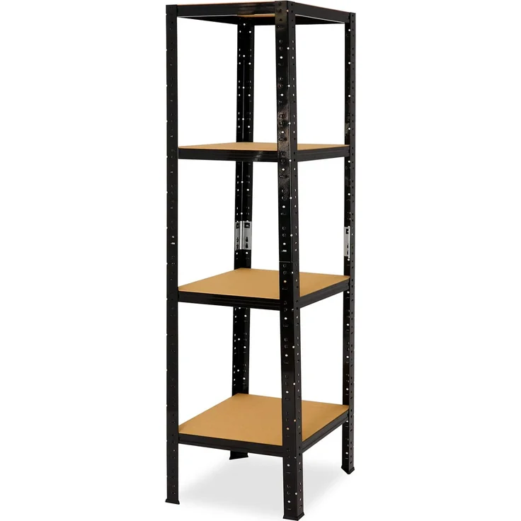 shelfplaza BLACK 180x60x60 cm Schwerlastregal in schwarz mit 4 Böden und 175 kg Traglast pro Boden – Bild 6