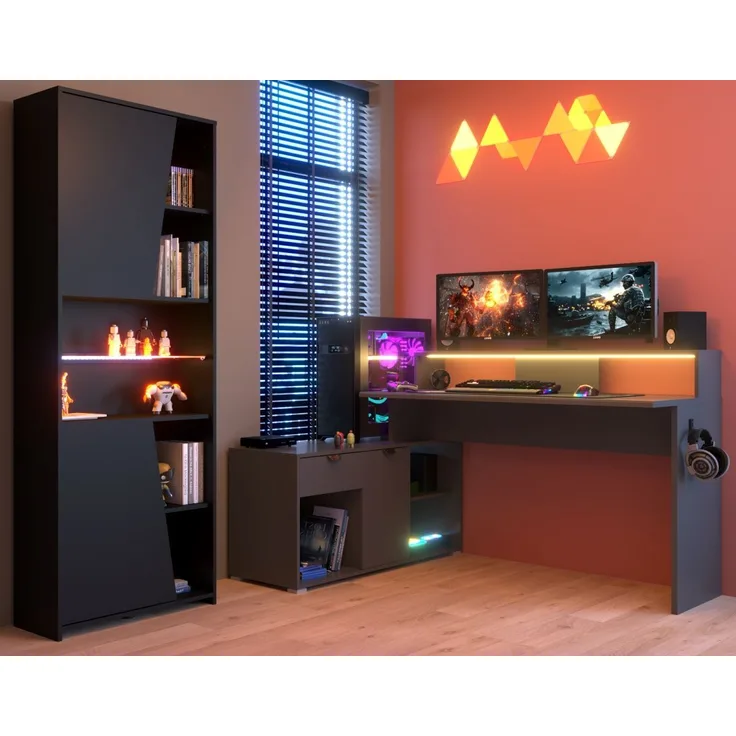 Parisot Work Gaming Set in schwarz und grau mit LED