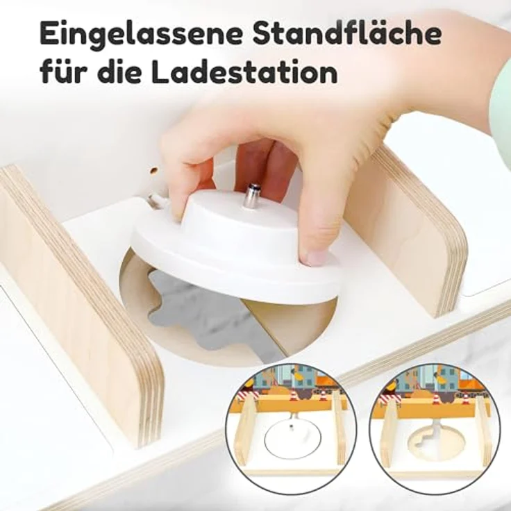 stadtecken egal für Tonies & Toniebox – Musikbox Wandregal aus 10mm Holz – Platz für 35-50 Figuren mit Magnetfunktion – Handgefertigt – Zum Aufstellen oder Aufhängen (Baustelle, Groß) – Bild 9