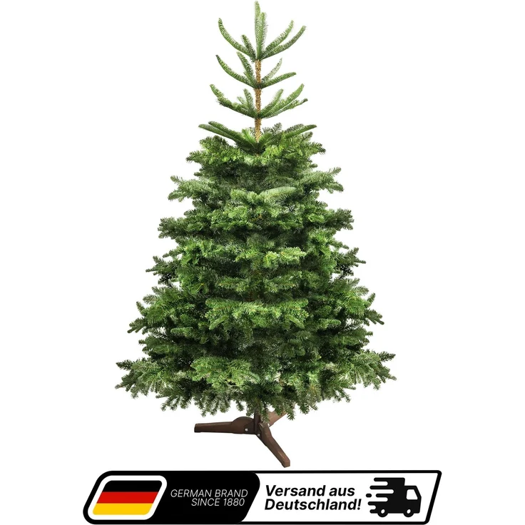 Aurelia Home Künstlicher Weihnachtsbaum 150 cm – Nordmann-Optik mit PE-Wipfel, Holzständer und Tasche – Bild 1