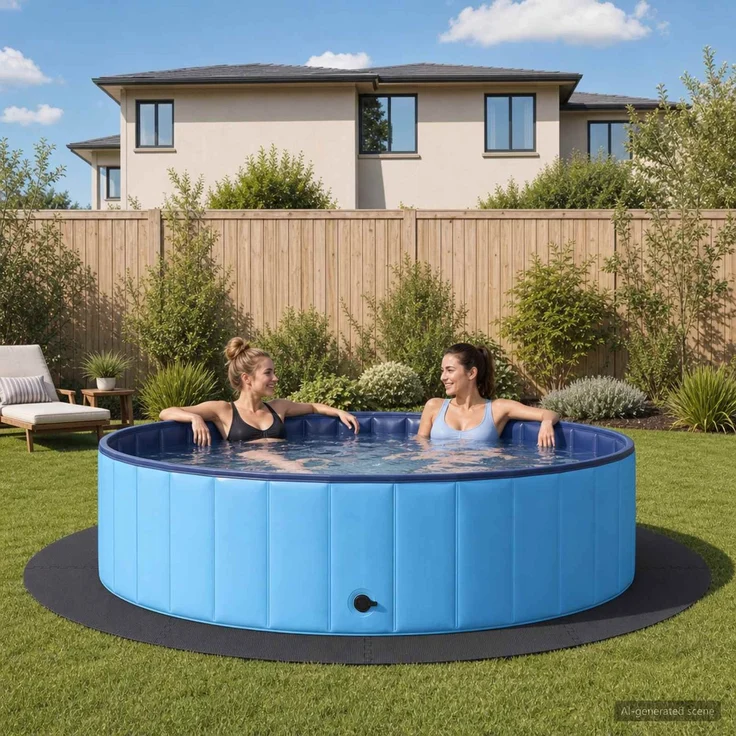 vidaXL Pool Bodenschutzmatte 16 stk. Ø 235 cm Rund EVA-Schaum Schwarz 42042633 – Bild 1