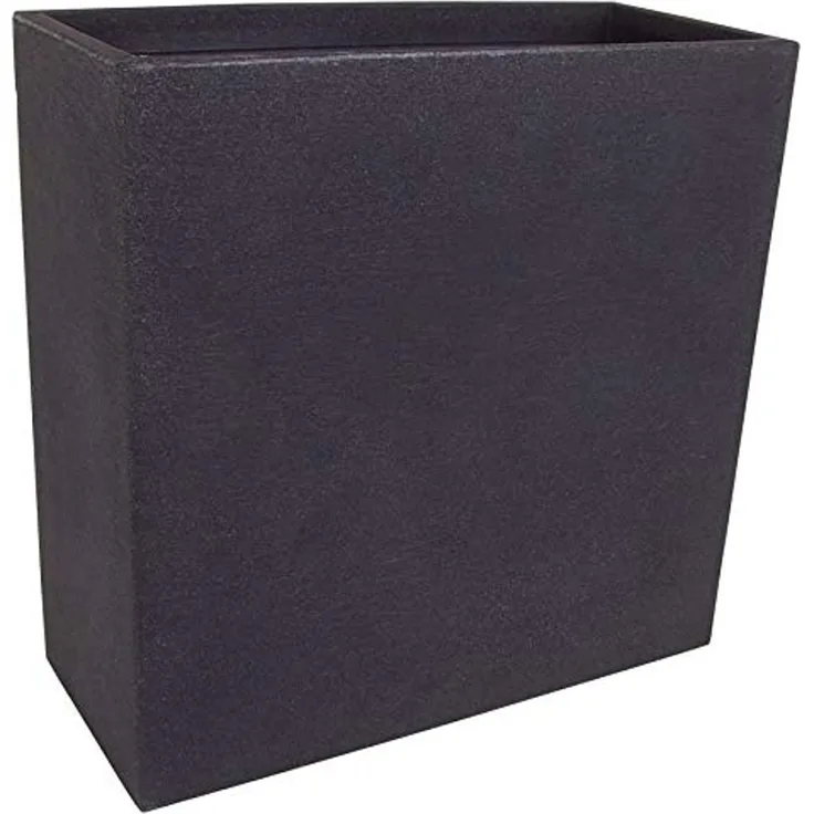 Spetebo Blumenkasten XXL Kunststoff Pflanzkasten eckig - anthrazit (Stück, 1 St, großer Kunststoff Blumenkasten), Kubus Blumenkübel in Stein Optik