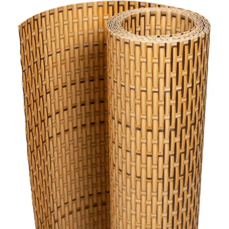 vidaXL Balkon-Sichtschutz Hellbraun 400x80 cm Poly Rattan 156268 – Bild 2