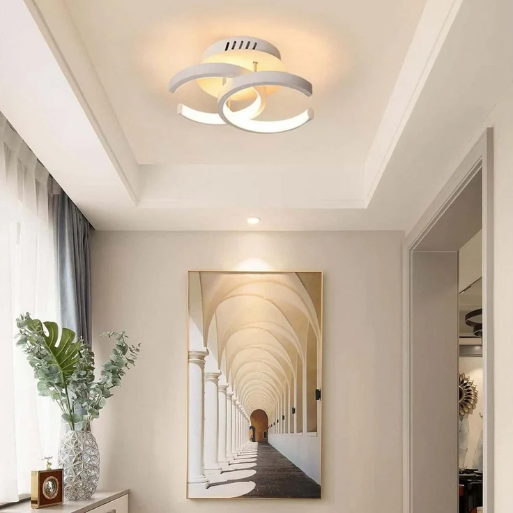 Toomoke Deckenleuchten 3-Farbige Decken-Lampe Dimmbar LED Deckenleuchte, LED fest integriert, Warmweiß, Neutralweiß, Kaltweiß, Wohnzimmer Flur Eingang – Bild 3