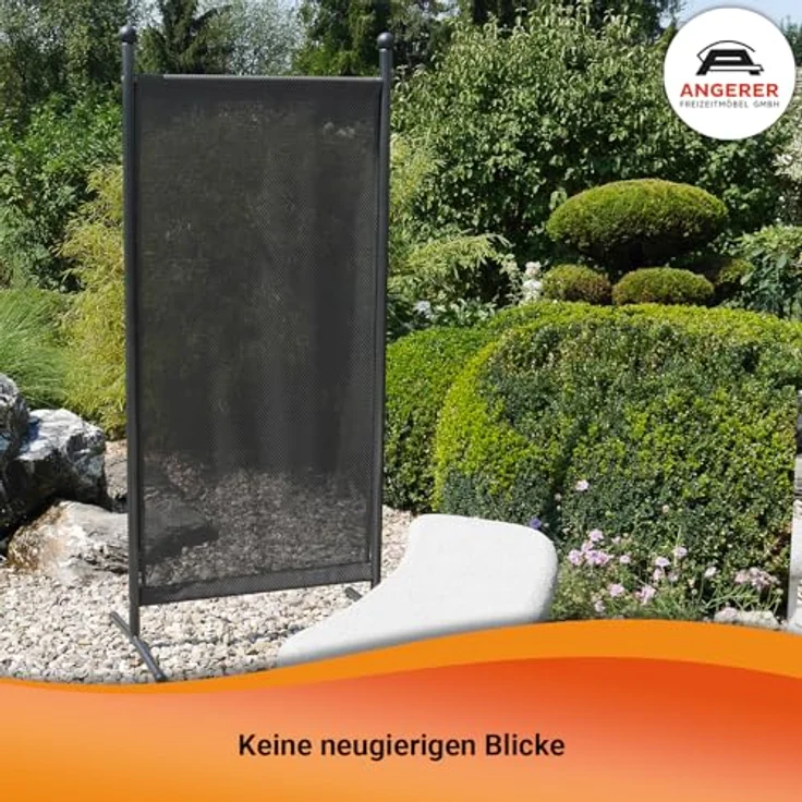 Angerer Freizeitmöbel GmbH Stellwand Primetex - Raumteiler & Raumtrenner Sichtschutz - einfache Montage ohne Bohren - Outdoor Paravent für Windschutz & Schatten auf Balkon (178x178 cm, Dunkelgrau) – Bild 5