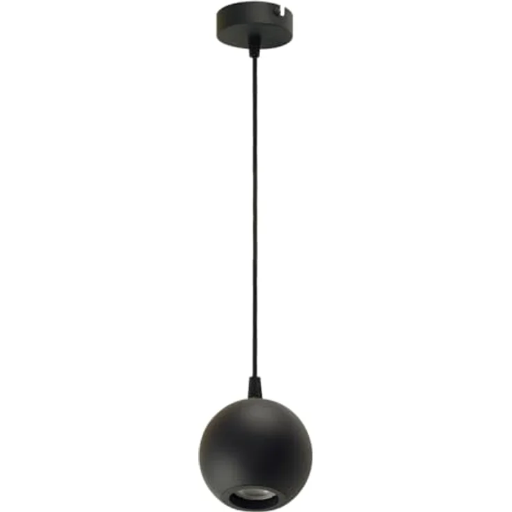 ENOVALITE Pendelleuchte GLOBE Schwarz, 1-flammige Deckenlampe mit GU10 Fassung, Ø100mm, 100cm Pendellänge – Bild 1