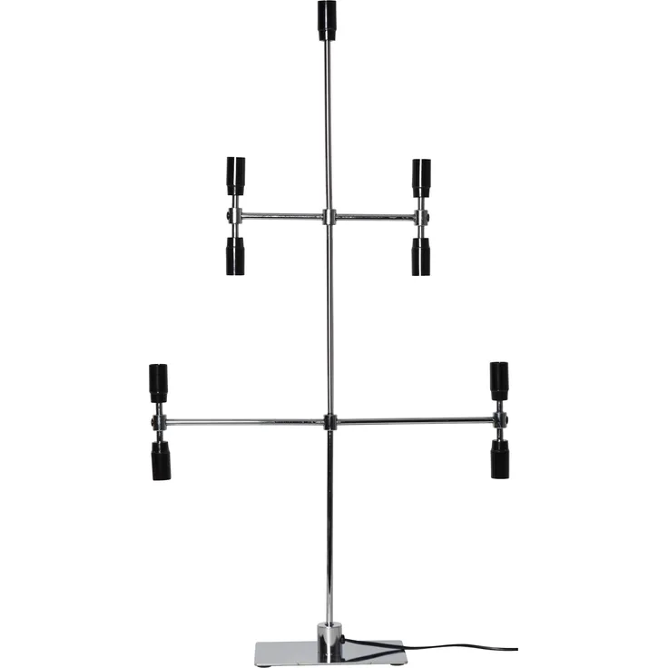 Moderner Kerzenleuchter ,Twice', 5-armig, 9-flammig, E14 Fassungen, Netzbetrieb, Chrom, H 91cm