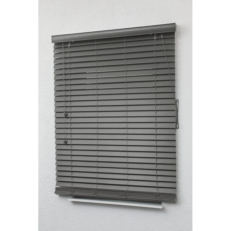 Qualitätsjalousie Holzoptik 50mm in Schiefergrau in den Maßen (B x H) 120cm * 175cm – Bild 6