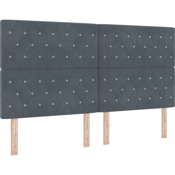 vidaXL Ottoman Bett mit Matratze Dunkelgrau 180 x 200 cm Samt 3457666 – Bild 4