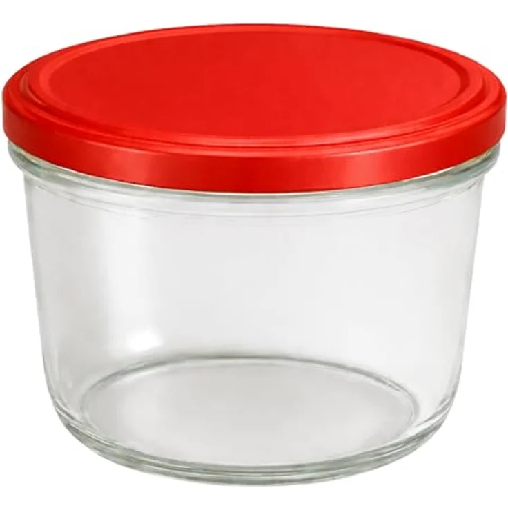 hocz 25x Marmeladengläser 230 ml | mit Deckel Rot TO 82 | mit Etiketten NZ | Einmachgläser mit Schraubdeckel zum befüllen | Sturzgläser für Marmelade Schraubgläser | leere Gläser Set | 25 Stück – Bild 4