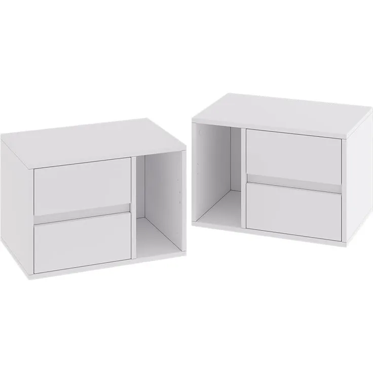 Nachttisch Vimogo Weiß 2er Set Vicco