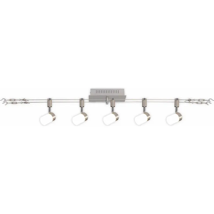 LED Seilsystem stahl blank Näve Tony Spot 2x5 m 5 flg. 320lm