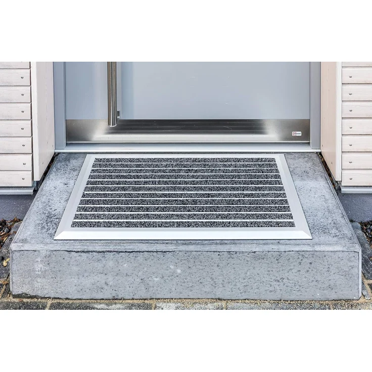 ASTRA Fußmatte Exclusiv Mat, rechteckig, Höhe: 13 mm, Schmutzfangmatte, strapazierfähig, Aluminium Rahmen – Bild 5