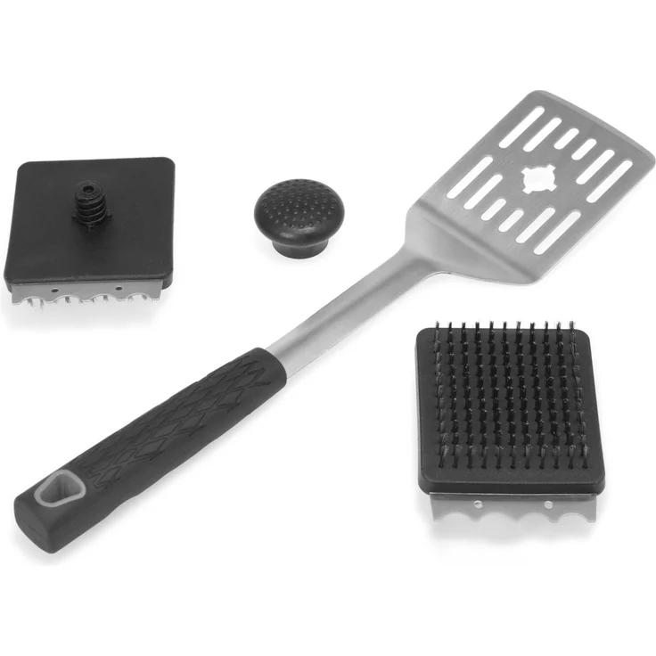 Bremermann Grillbürste und Grillgutwender 2-in-1, Edelstahl silber / Kunststoff schwarz, 42 cm – Bild 2