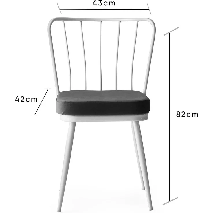 Skye Decor 'Yıldız - 962 V4' Stuhlset (4-teilig), Weiß, 43 x 82 x 42 cm – Bild 7
