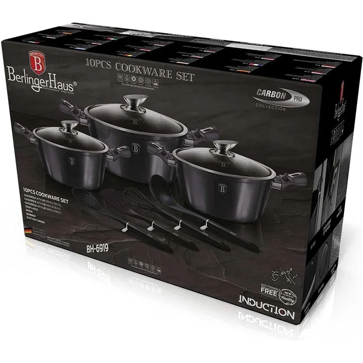 Berlinger Haus Berlinger Haus Topfset mit Granitbeschichtung 10 Elemente Carbon Pro BH6919 – Bild 5