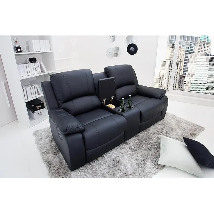 riess-ambiente TV-Sessel HOLLYWOOD 190cm schwarz - Kinosessel, Fernsehsessel, verstellbar (Einzelartikel, 1-St), Wohnzimmer · Cupholder · Kunstleder · modern · inkl. Liegefunktion – Bild 5