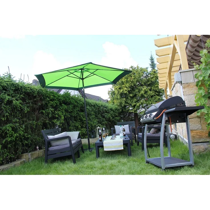 ONDIS24 Marktschirm Sonnenschirm 3 Meter Sonnenschutz mit Kurbel, mit Air-Vent & Knickgelenk – Bild 3