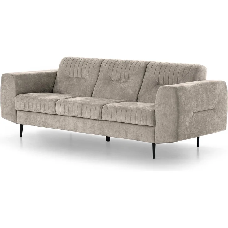 Beautysofa Polstergarnitur im modernen Stil auf hohen Metallbeinen VENEZIA, (Sessel + 2-Sitzer Sofa + 3-Sitzer Sofa im modernes Design), mit Metallbeine, Couchgarnituren aus Velours – Bild 3