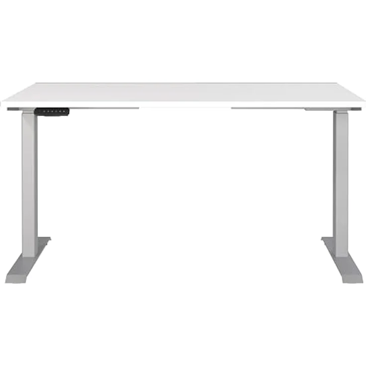 Germania Schreibtisch 7905-639, in Weiß/Silber, EL. höhenverstellb, 140 x 120 x 80 cm (BxHxT) – Bild 4