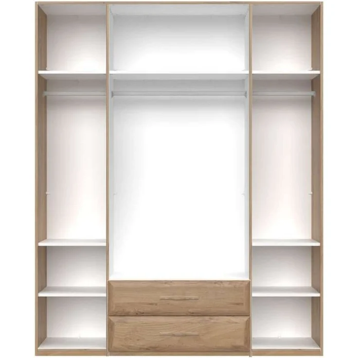 OTTO home Kleiderschrank Gala, beige hochglänzend UV lackiert, kratzfest, FSC-zertifiziert (abgerundete Schubladen aus MDF im Holzdekor, soft-close) hoher Schrank (224cm), wahlweise in 4 Breiten, Made in Europe – Bild 2