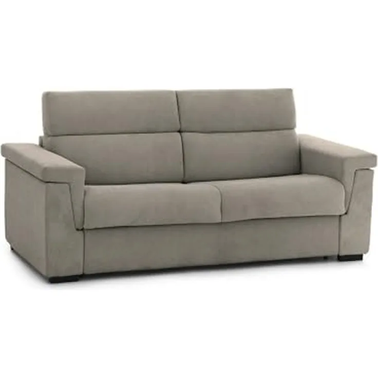 Talamo Italia - 2-Sitzer festes Sofa Onesta, Lineares Sofa für Wohnzimmer, gepolstert, Abnehmbarer Bezug, 100% Made in Italy-Qualität, 205x95 h100 cm, Taube