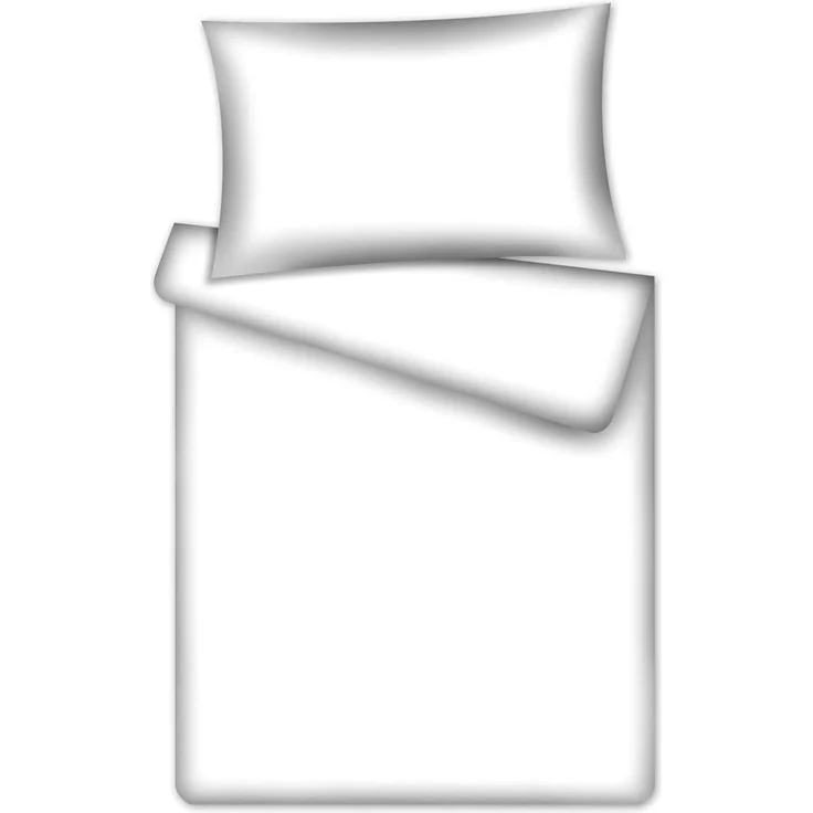 KiGATEX Kinderbettwäsche 2-TLG. 100% Baumwolle 40x60 + 100x135 cm mit Reißverschluss (Uni Weiss)