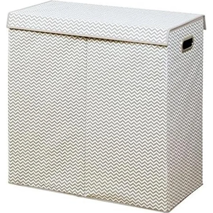 mDesign Wäschekorb Wäschetruhe Wäschebox Deckel und Griffe Taupe Natur – Bild 10