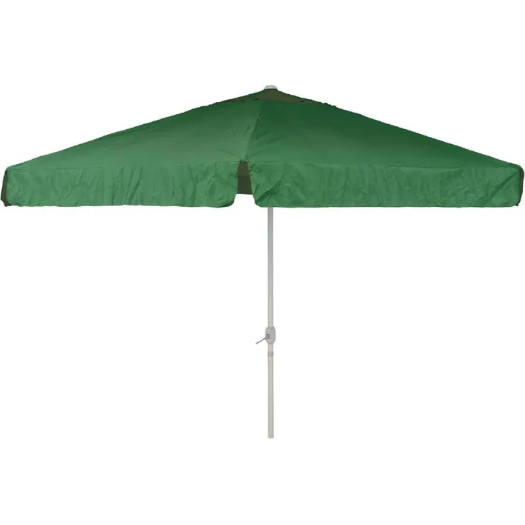 VCM Sonnenschirm Marktschirm Ø 3,80m Grün mit Kurbel, Aluminiumgestell, Polyesterbespannung 160 g/m²