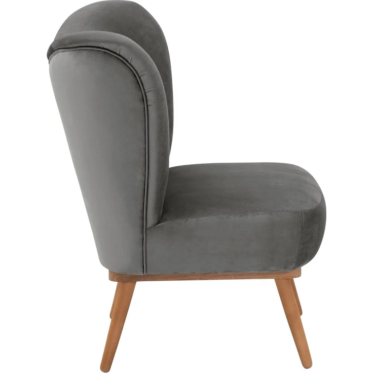 Cocktailsessel Kayra Samtvelours grau – Bild 3