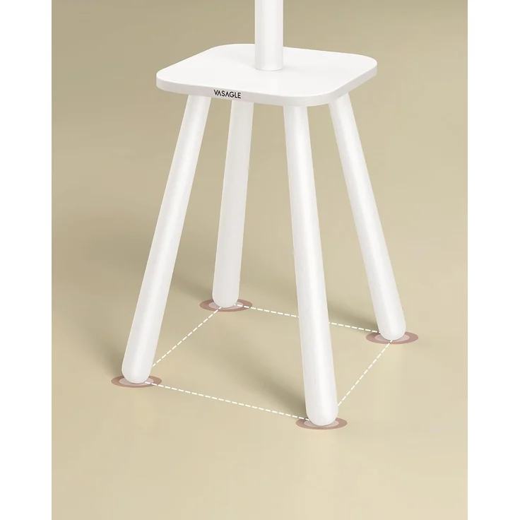 Vasagle Garderobenständer, Kleiderständer, mit 8 Haken und Ablagefläche, 170,5 cm hoch für Mäntel, Hüte, Taschen, Eingangsbereich, Flur, Schlafzimmer, wolkenweiß RCR033W01 – Bild 4