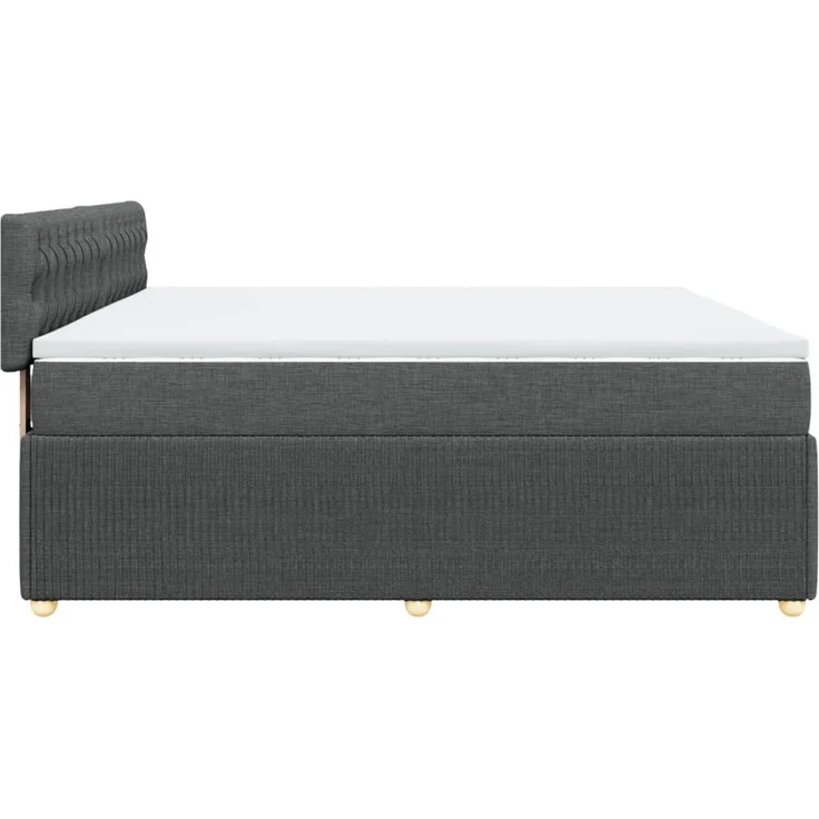 vidaXL Boxspringbett mit Matratze Dunkelgrau 200x200 cm Stoff 3289871 – Bild 7