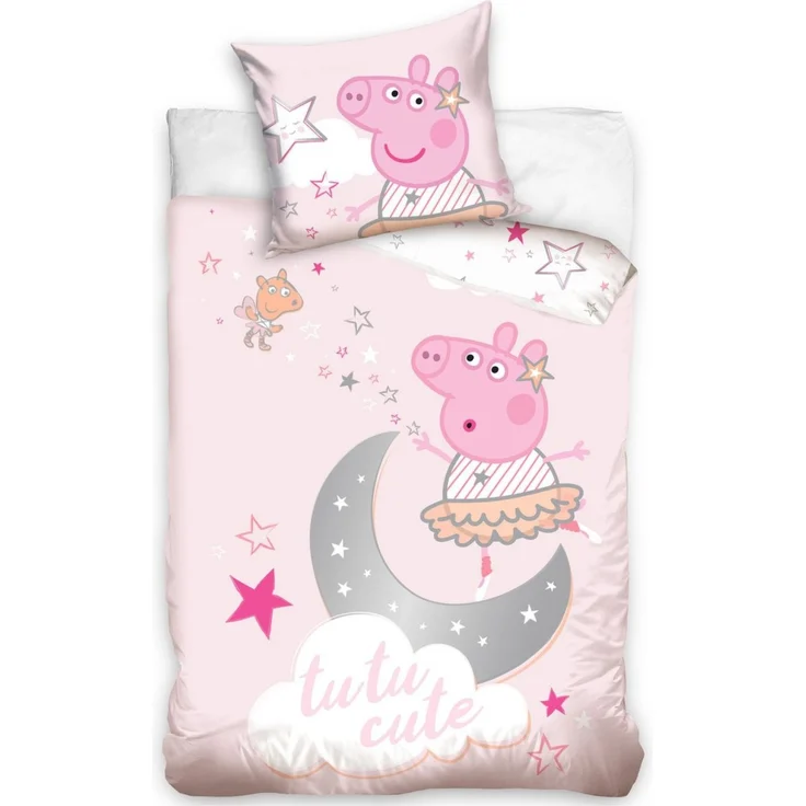 Peppa Pig Kinder Bettwäsche Set Bettbezug Kissenbezug Baumwolle 140 × 200 cm